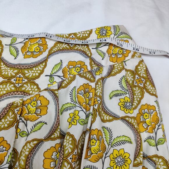 Antik Batik Tanissa Oversized Harem Pant Cotton Poplin REtro Yellow Floral Large - Picture 14 of 16